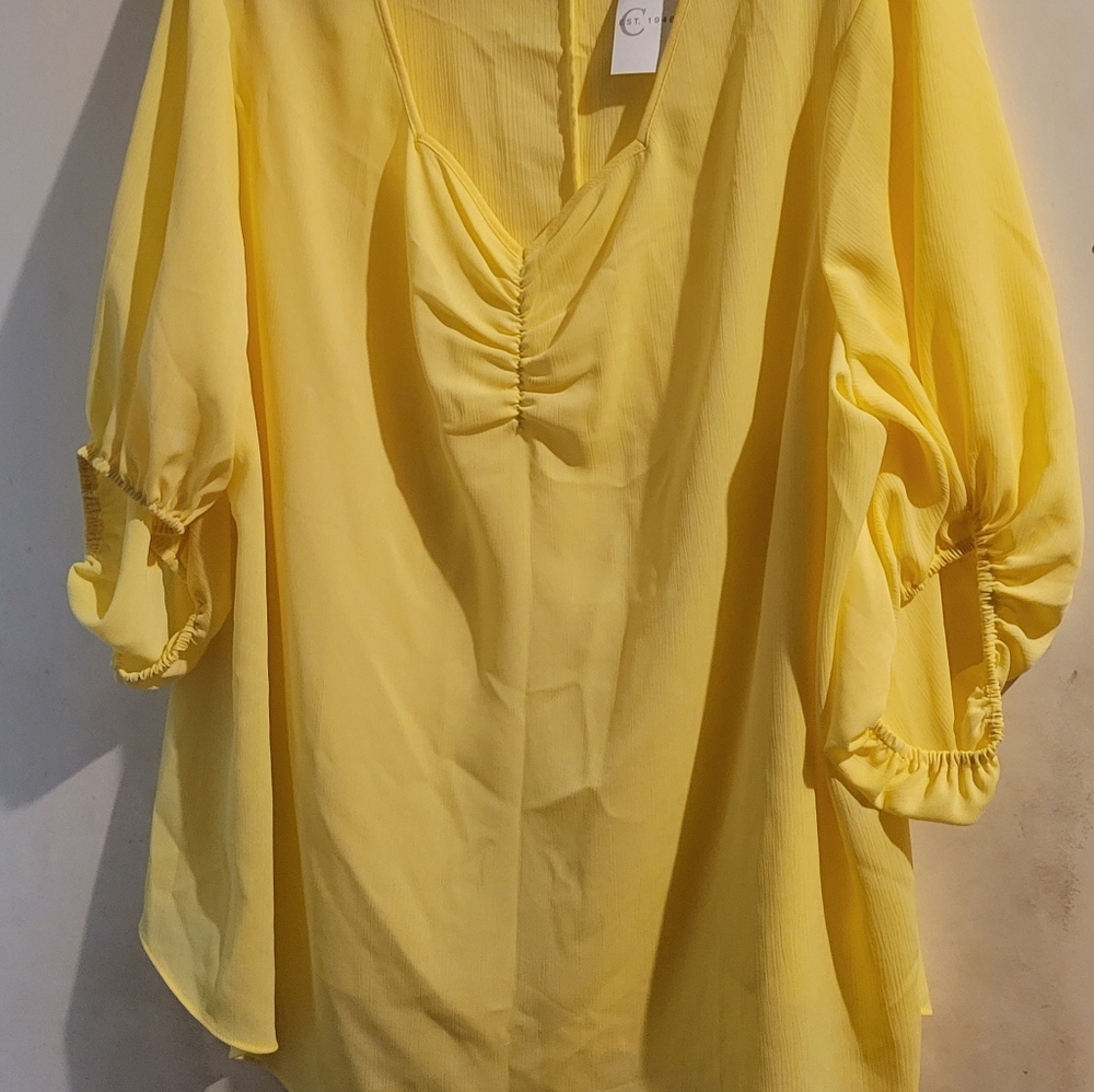 Yellow sheer shirt